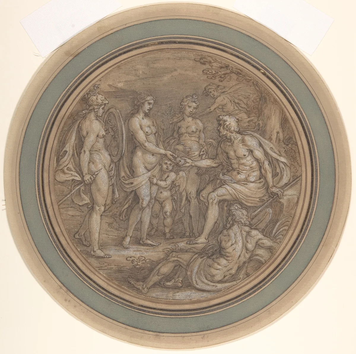 The Judgment of Paris by Pieter de Jode, drawing, 1580-1634