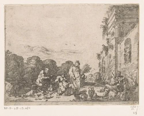 Aarde by Johann Wilhelm Baur, print, 1631-1632