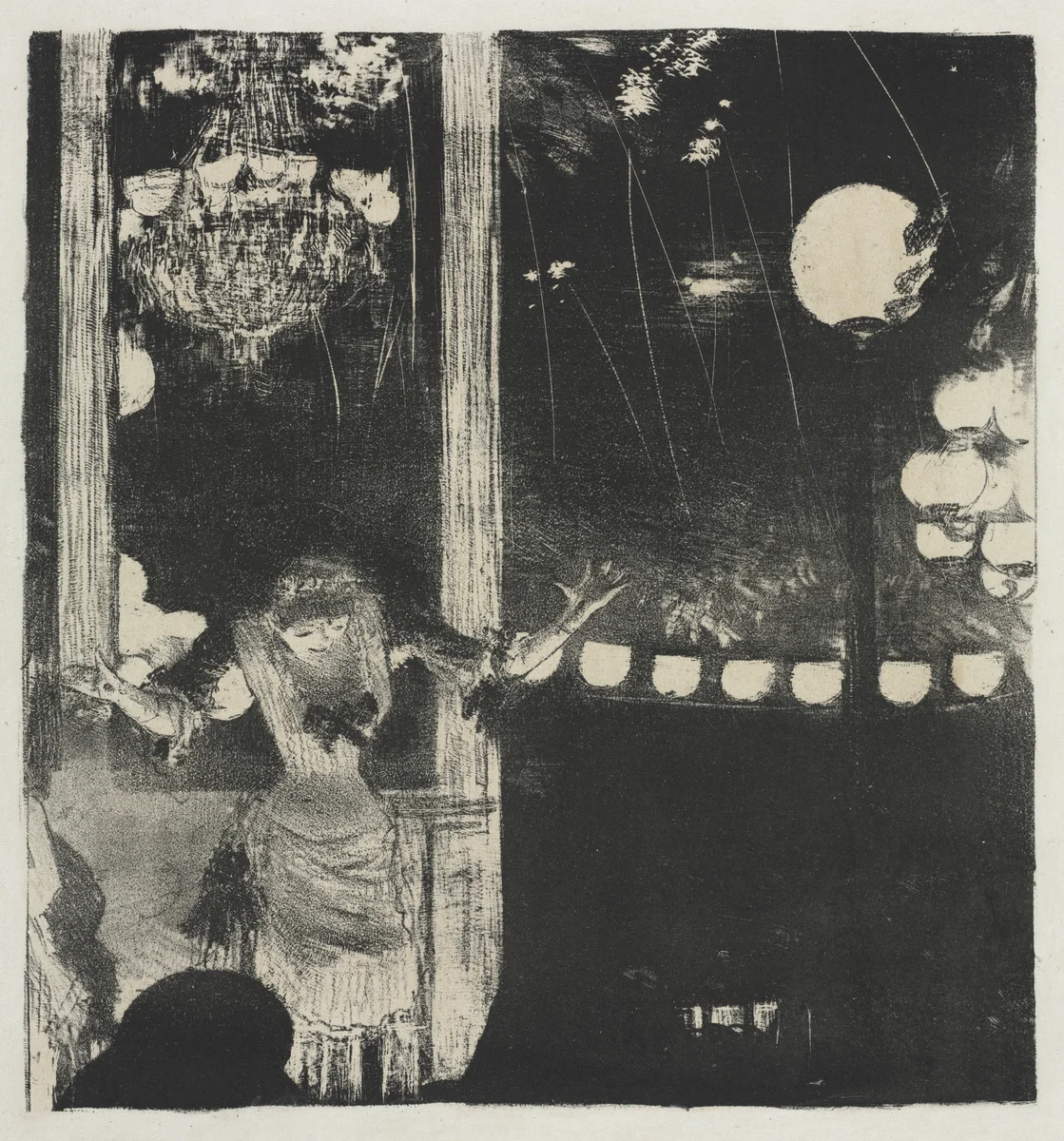 Mlle Bécat at the Café des Ambassadeurs by Edgar Degas, print, 1877-1878