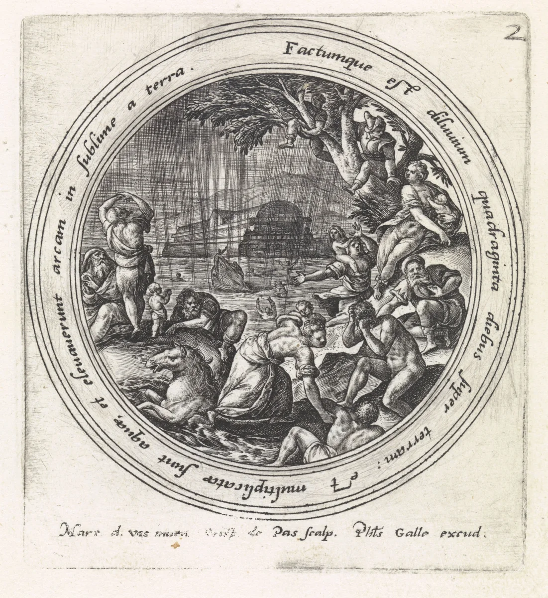 De zondvloed by Unknown, print, 1580-1588