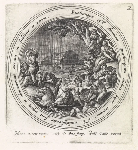 De zondvloed by Unknown, print, 1580-1588