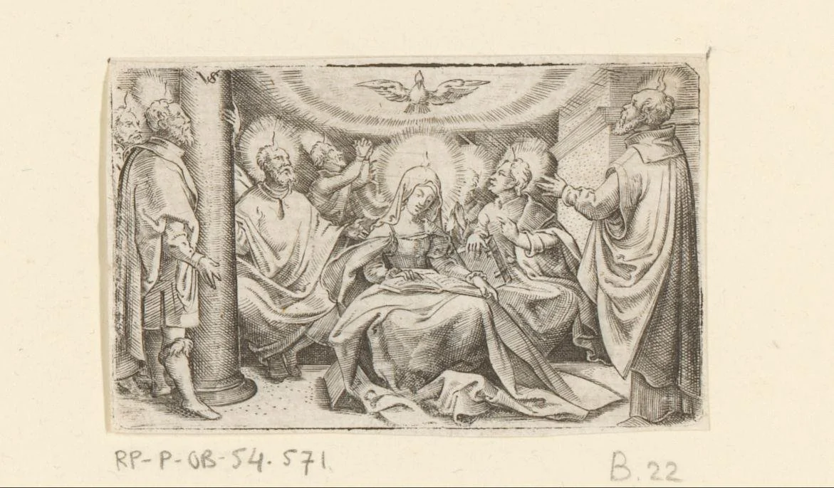 Uitstorting van de heilige Geest by Unknown, print, 1524-1562