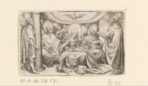 Uitstorting van de heilige Geest by Unknown, print, 1524-1562