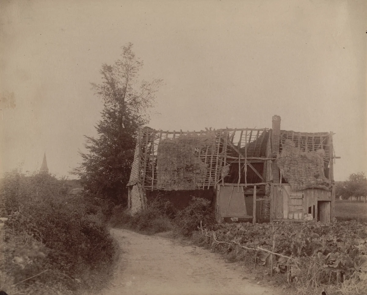 Untitled [Roofless Farmhouse, Somme] by Eugène Atget, photograph, 1898