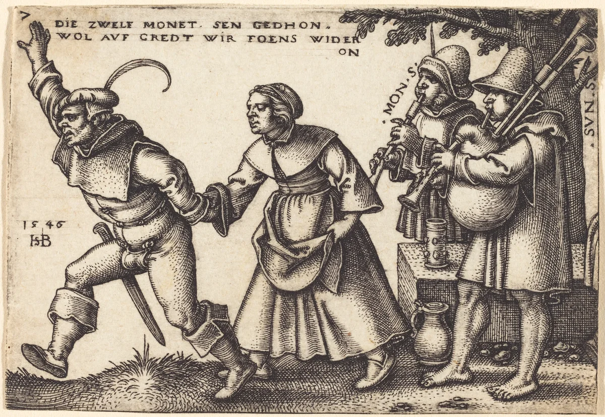 The Year's End by Sebald Beham, print, 1546