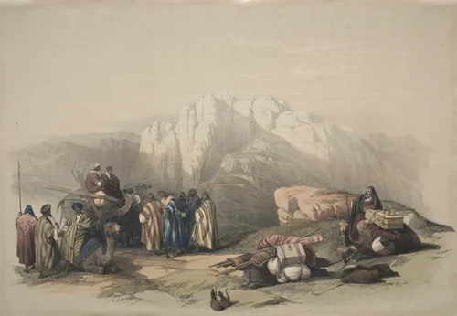 Tomb of Aaron, Summit of Mount Horeb by David Roberts, print, 1839