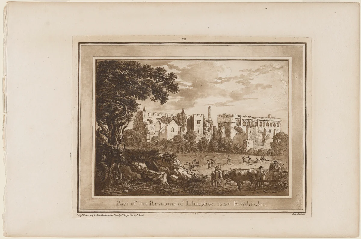 Part of the Remains of Llanphor near Pembroke by Paul Sandby, print, 1775
