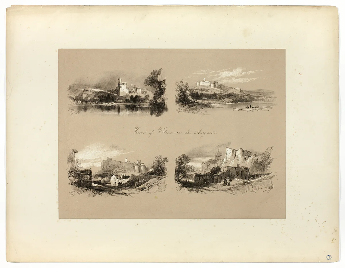 Views of Villenueve les Avignon, from Picturesque Selections by James Duffield Harding, print, 1859-1860