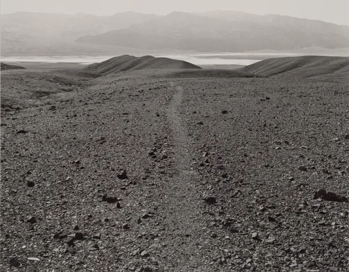 Lake Manly: Death Valley, Ancient Footpath, from Nevares Springs to the Lake by Mark Ruwedel, photograph, 1996