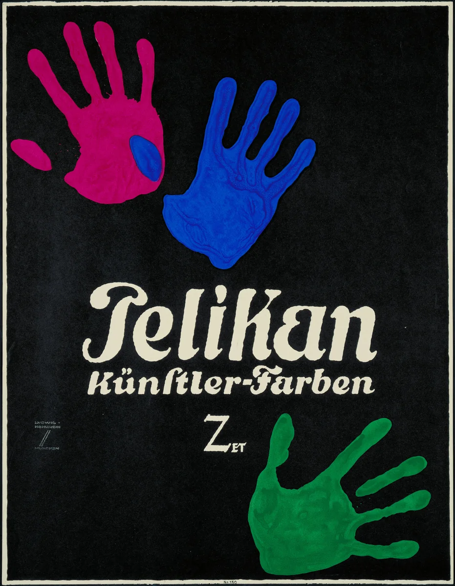 Pelikan Künstler-Farben Zet (Pelikan artist’s paints) by Ludwig Hohlwein, design, 1925