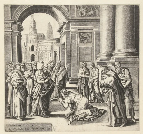 Christus en vrouw van Kanaän by Unknown, print, 1553