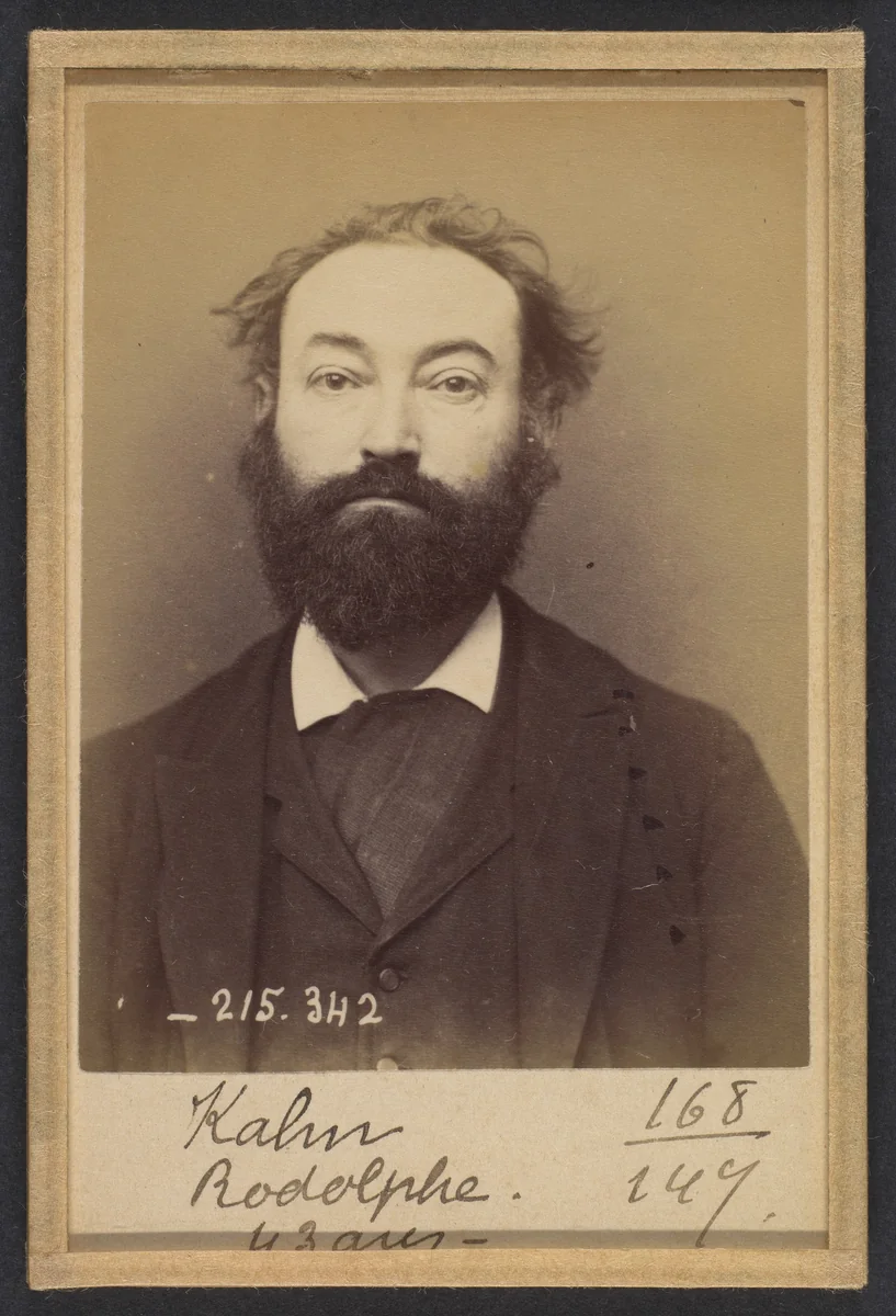 Kahn. Rodolphe. 43 ans, né le 15/1/51 à Lyon (Rhône). Courtier de commerce. Anarchiste. 8/3/94. by Alphonse Bertillon, photograph, 1894