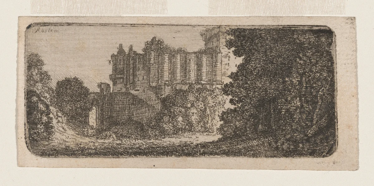 Roslin Castle III by John Clerk, print, 1770-1775