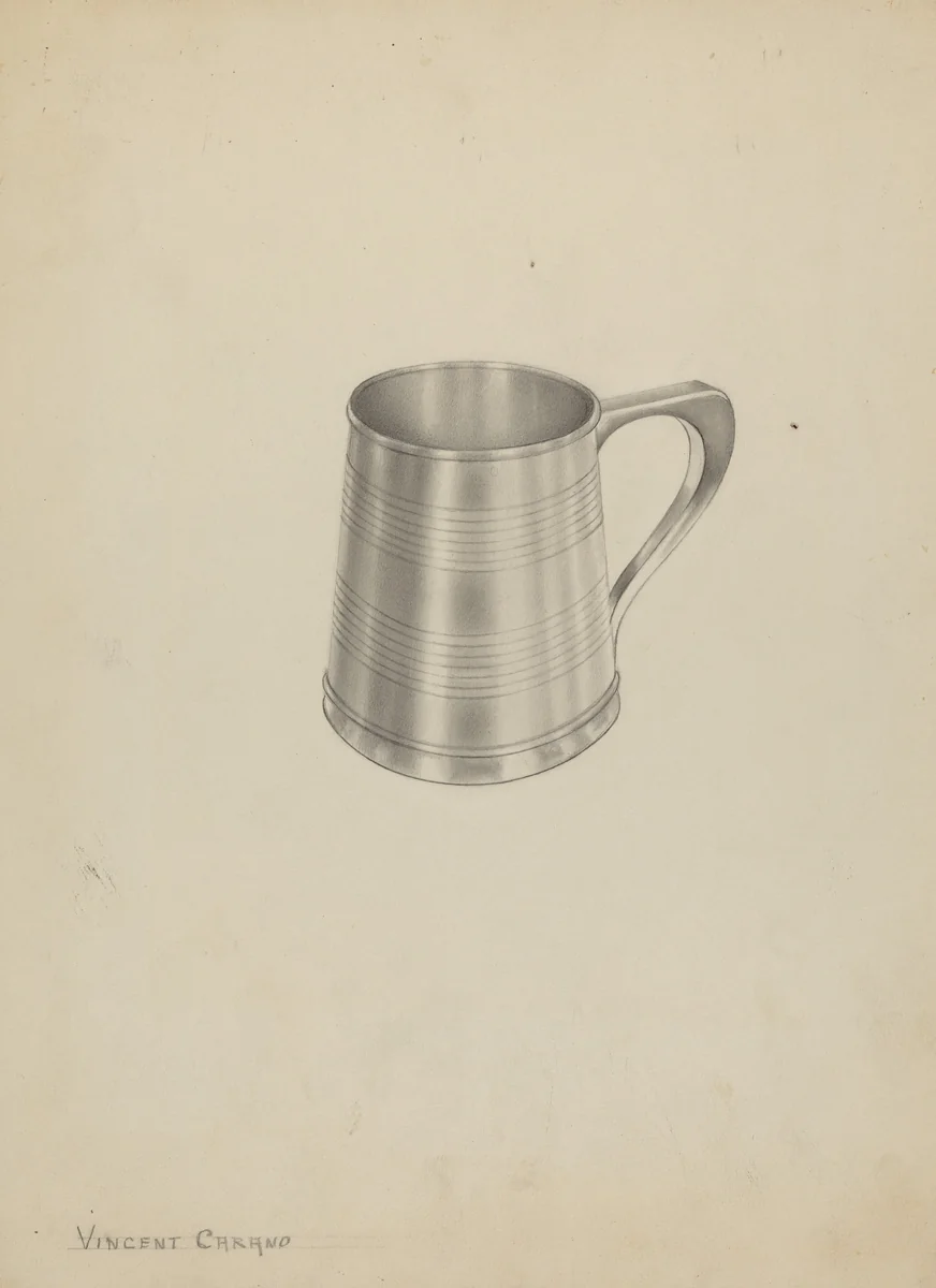 Silver Mug by Vincent Carano, index of american design, 1937