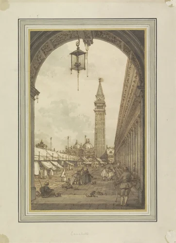 Piazza San Marco, Venetië, gezien vanuit het zuidwesten by Canaletto, drawing, 1755-1765