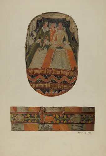 Pa. German Bride's Box by Frances Lichten, index of american design, 1936