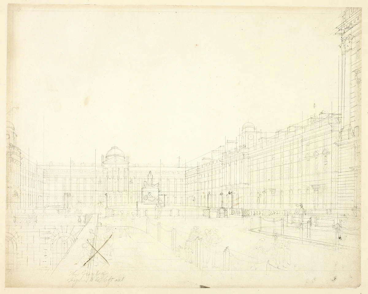 Study for Somerset House, Strand, from Microcosm of London by Augustus Charles Pugin
Thomas Rowlandson, drawing, 1807-1809