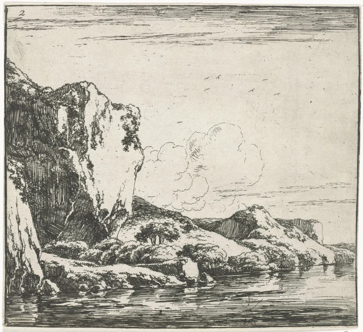 Rots aan het water by Herman Naiwincx, print, 1633-1670