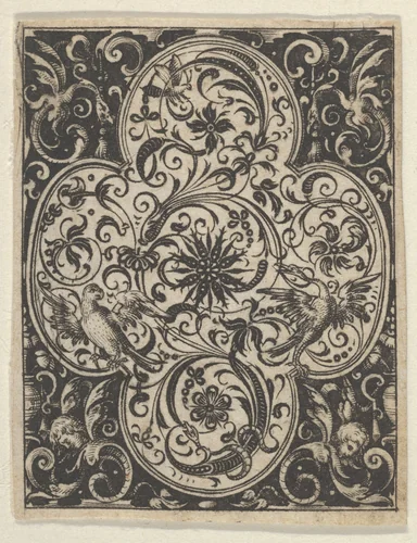 Quatrefoil Design in Blackwork, from "Varii Generis Opera Aurifabris Necessaria" by Paul Birckenhultz, print, 1595-1605