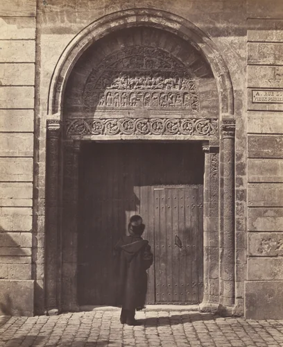 Portal of Saint-Ursin, Bourges by Bisson Frères, photograph, 1853-1857