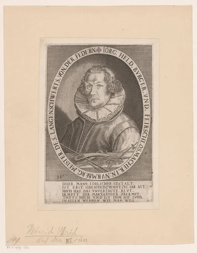 Portret van Jörg Held by Unknown, print, 1582-1671