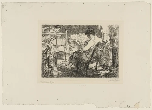 The Women's Page by John Sloan, print, 1905