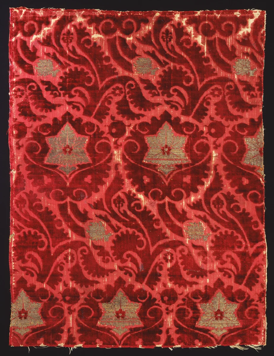 Fragment of Velvet by Probably Florence, textile, 1401-1450