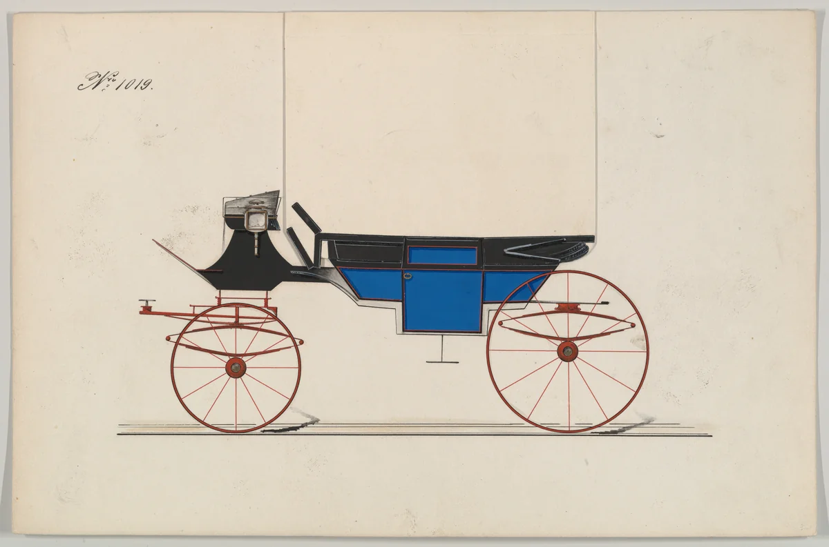 Landau #1019 by Brewster & Co., drawing, 1850-1870
