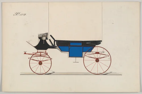 Landau #1019 by Brewster & Co., drawing, 1850-1870