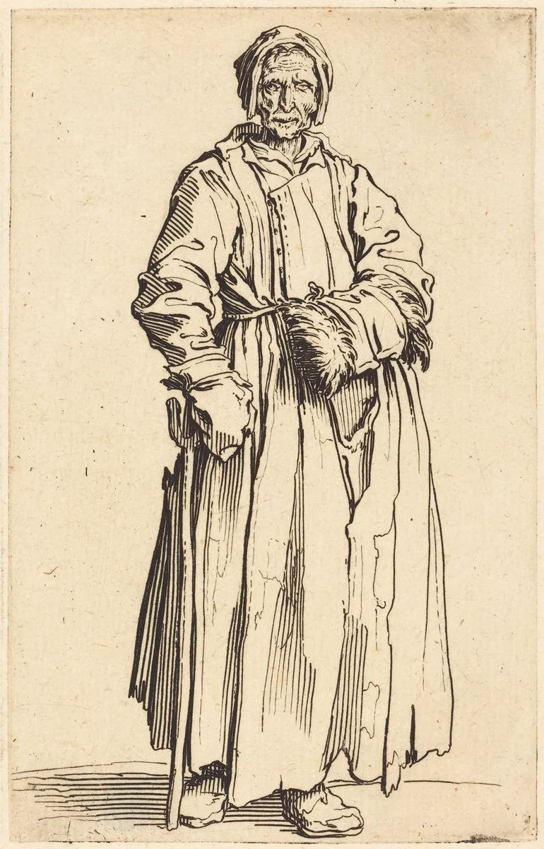 One-Eyed Woman by Jacques Callot, print, 1622
