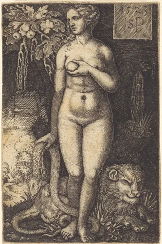 Eve Standing by Sebald Beham, print, 1523