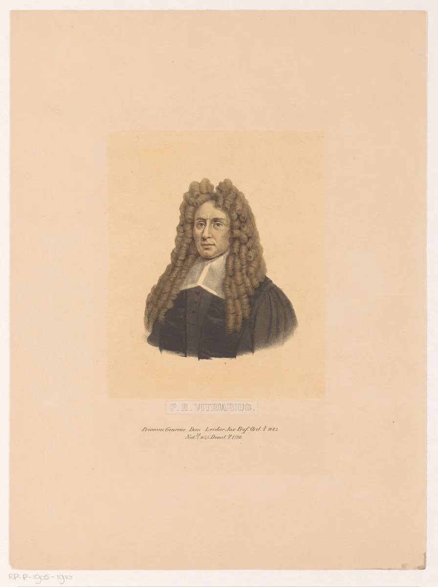 Portret van Philippus Reinhardus Vitriarius by Leendert Springer, print, 1850