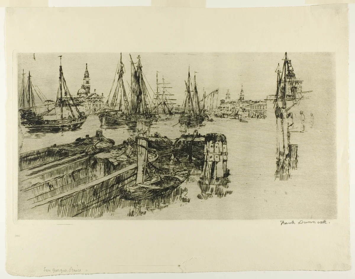 Shipping on the Giudeca (The Docks) by Frank Duveneck, print, 1883