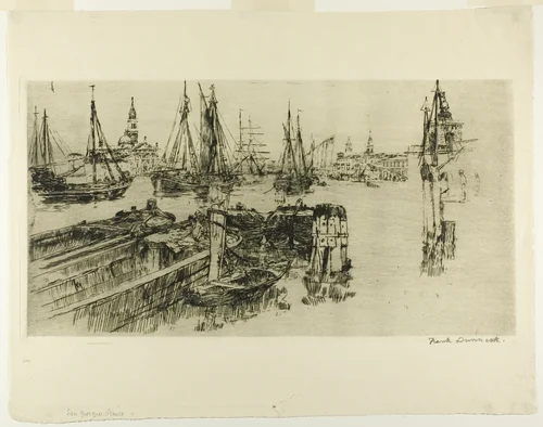 Shipping on the Giudeca (The Docks) by Frank Duveneck, print, 1883