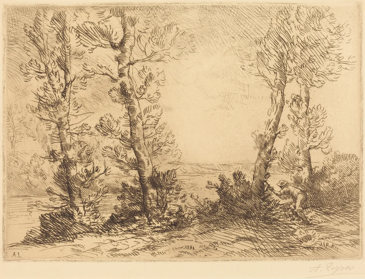 Salmon Fisher (Le pecheur du saumon) by Alphonse Legros, print, 1837-1911