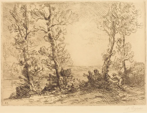 Salmon Fisher (Le pecheur du saumon) by Alphonse Legros, print, 1837-1911