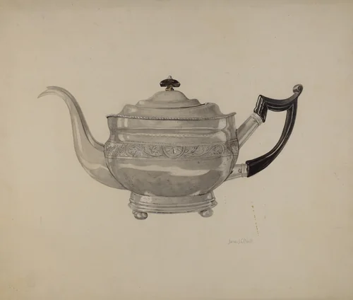 Teapot by J.J. O'Neill, index of american design, 1938