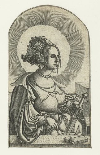 Heilige Catharina by Unknown, print, 1520-1562