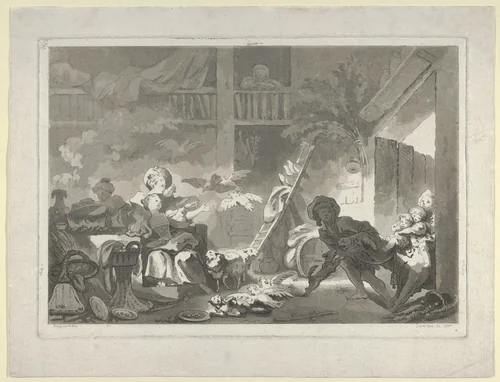 The Stubborn Donkey by Jean Claude Richard, print, 1770