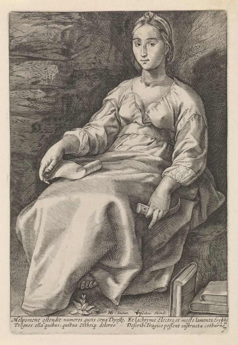 Melpomene by anonymous, print, 1601-1652