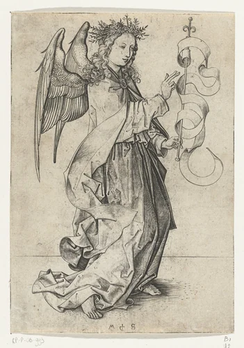 De engel Gabriël by Unknown, print, 1470-1491