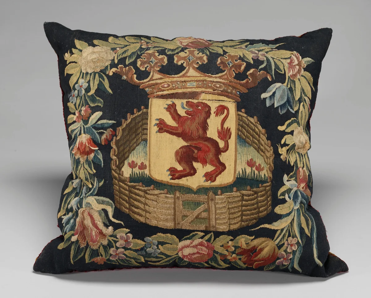 Tapestry-covered Cushion by Netherlandish, decorative art, 1675-1725