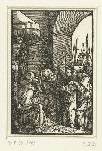 Christus voor Pilatus by Unknown, print, 1506-1538