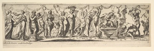Bacchanal by Pierre Brebiette, print, 1615-1642