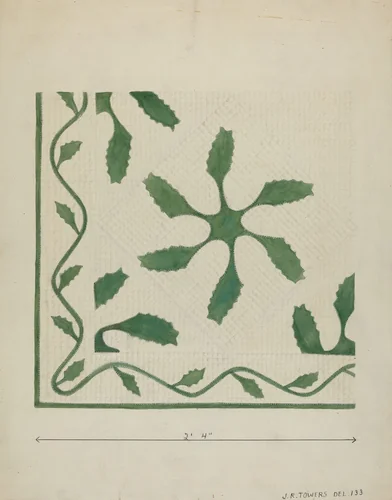 Applique Coverlet by John R. Towers, index of american design, 1936