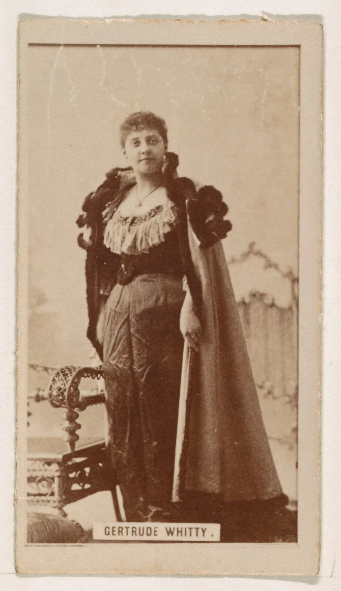 Gertrude Whitty, from the Actresses series (N245) issued by Kinney Brothers to promote Sweet Caporal Cigarettes by Kinney Brothers Tobacco Company, photograph, 1890