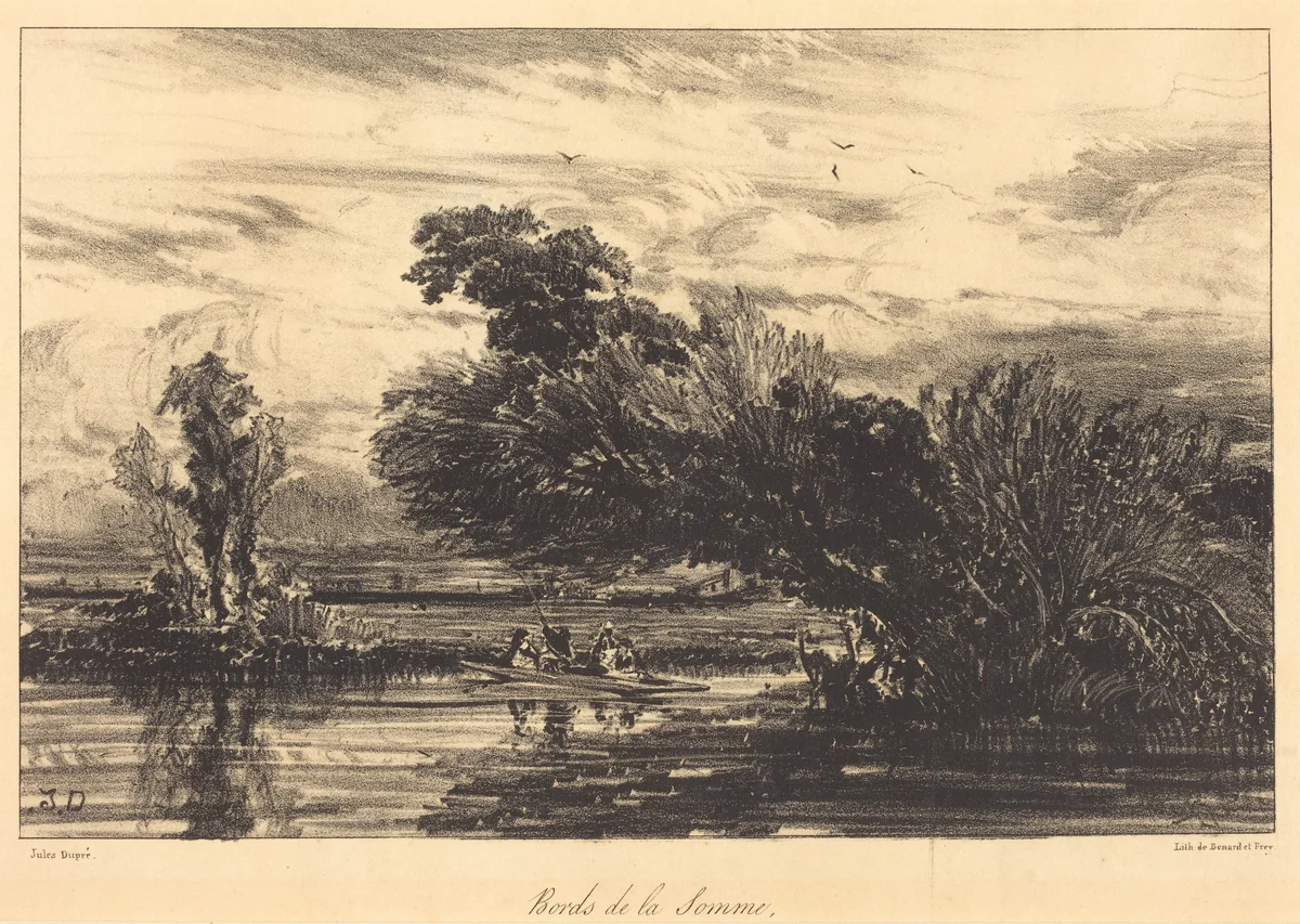 Bank of the Somme (Bords de la Somme) by Jules Dupré, print, 1836