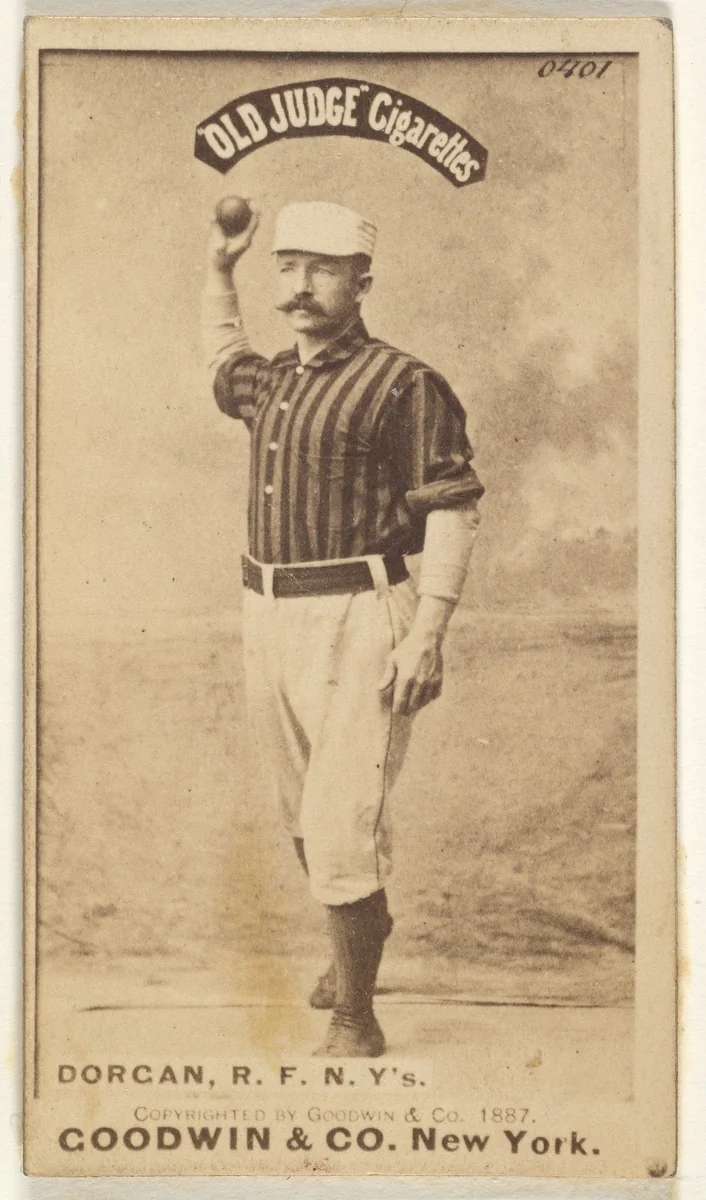 Michael Cornelius Dorgan, Right Field, New York, from the Old Judge series (N172) for Old Judge Cigarettes by Goodwin & Company, photograph, 1887