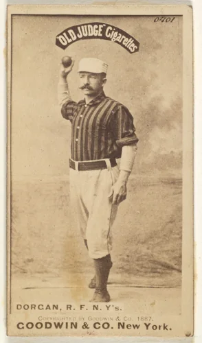 Michael Cornelius Dorgan, Right Field, New York, from the Old Judge series (N172) for Old Judge Cigarettes by Goodwin & Company, photograph, 1887