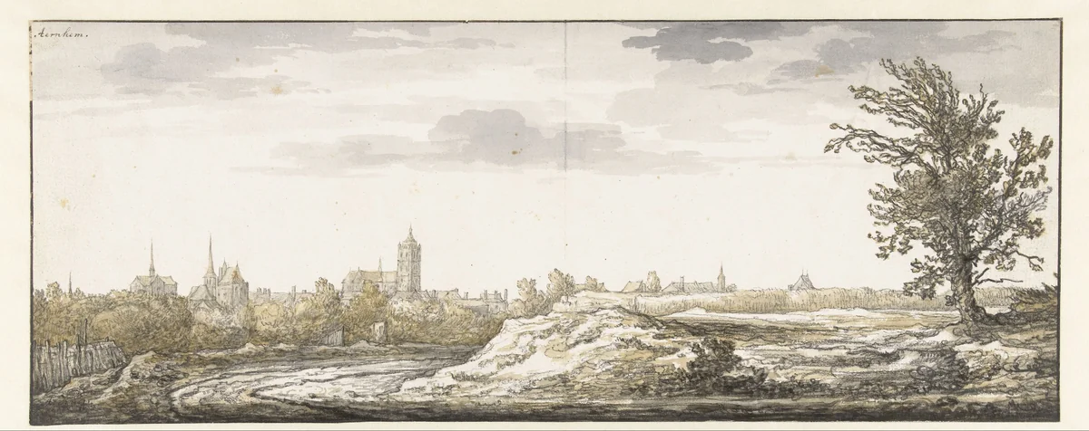 Gezicht op Arnhem by Aelbert Cuyp, drawing, 1630-1651